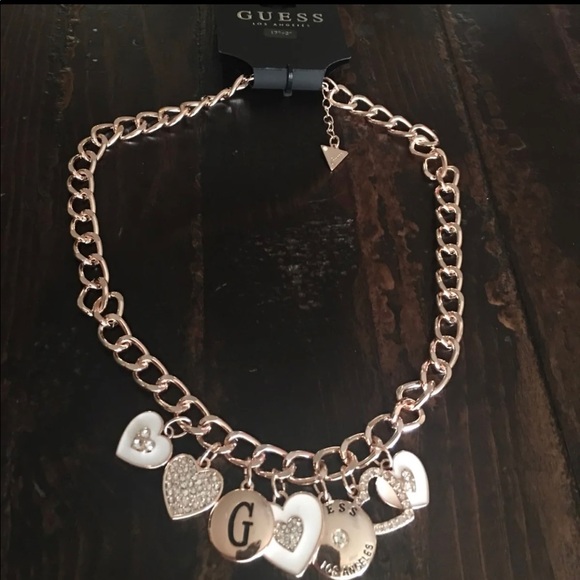 Guess Jewelry - New Rose Gold Guess Charm Necklace